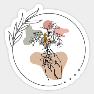 You, me and flower Sticker